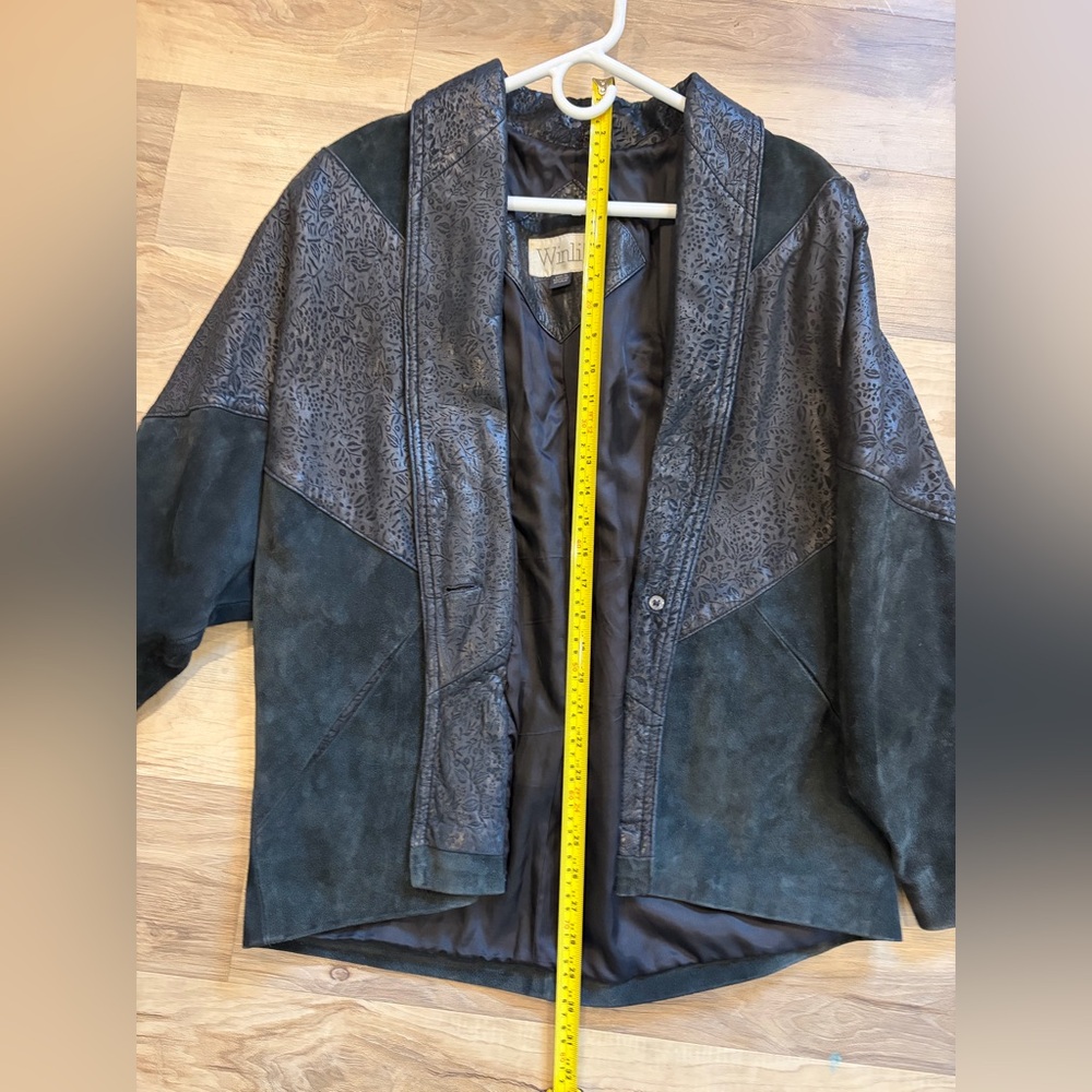 Vintage Winlit black leather/suede jacket - medium